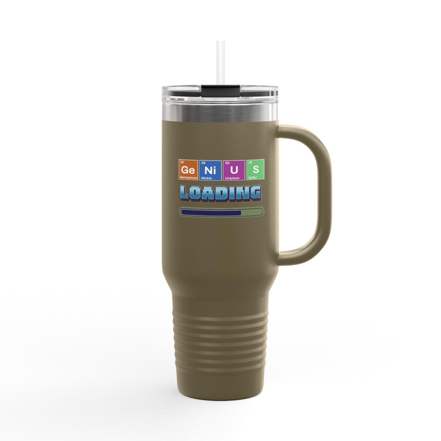 Genius Loading Insulated Travel Mug | 40oz Coffee Tumbler | Perfect Gift for Coffee Lovers, Travel, Home, Office, back to School Refreshment