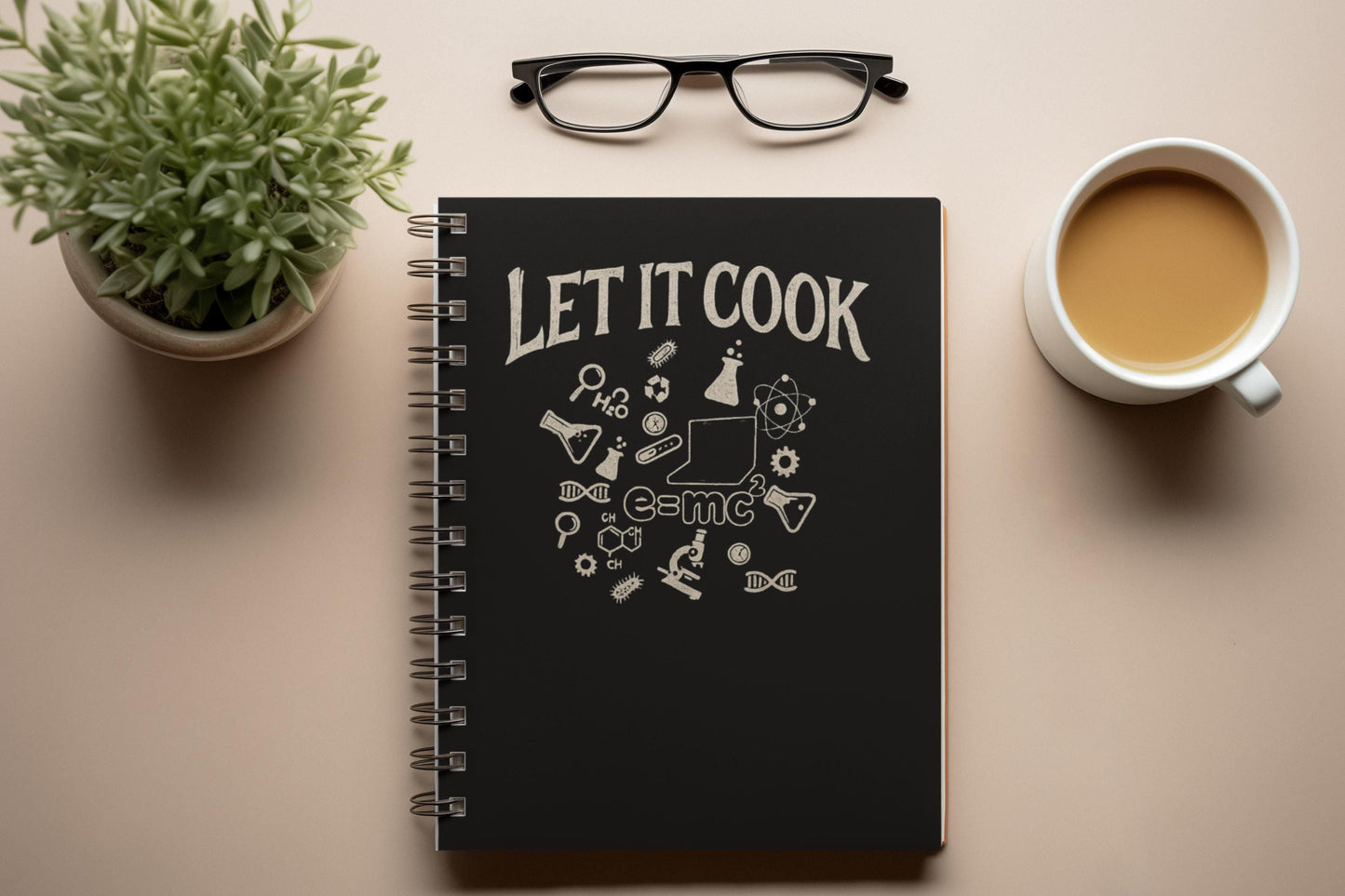 Science Lab Spiral Notebook, Chemistry Journal for Students Teachers STEM Gift Cute, Study Notes Planner Back to School Laboratory Scientist