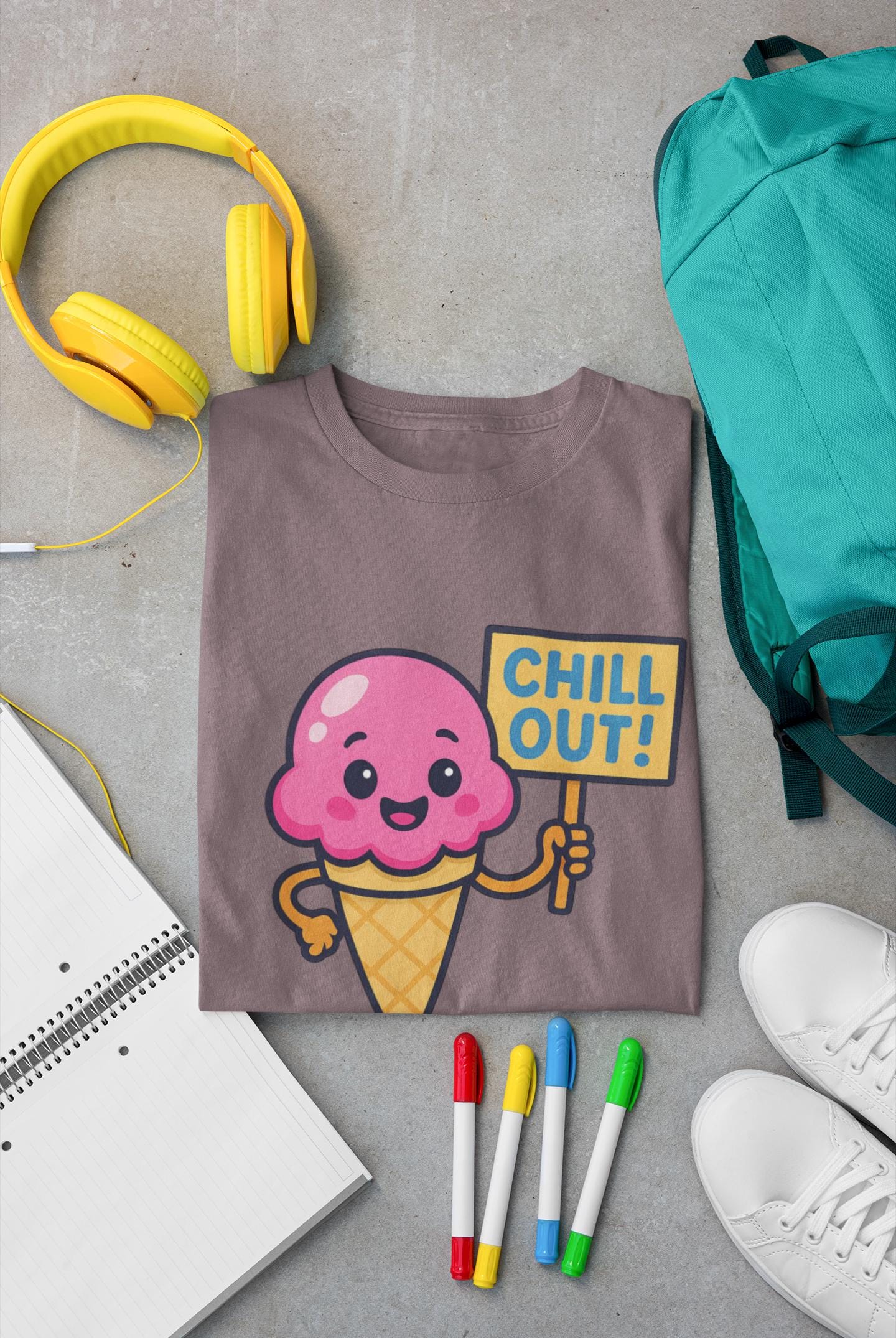 Kids Ice Cream T-Shirt - Chill Out Tee for Summer Fun, Gift for Boy & Girls, Playtime Essentials, Summer Vibes, Back to School Apparel