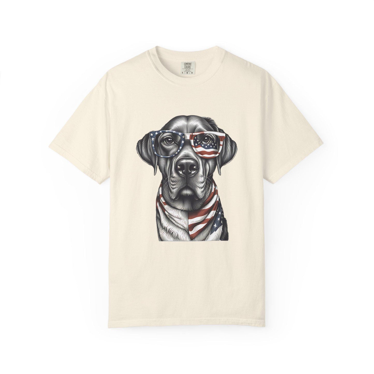 4th of July Dog T-Shirt, Men and Women Garment-Dyed Tee for July 4th, Summer BBQ, Independence Day, Red White Blue, Comfort Colors.