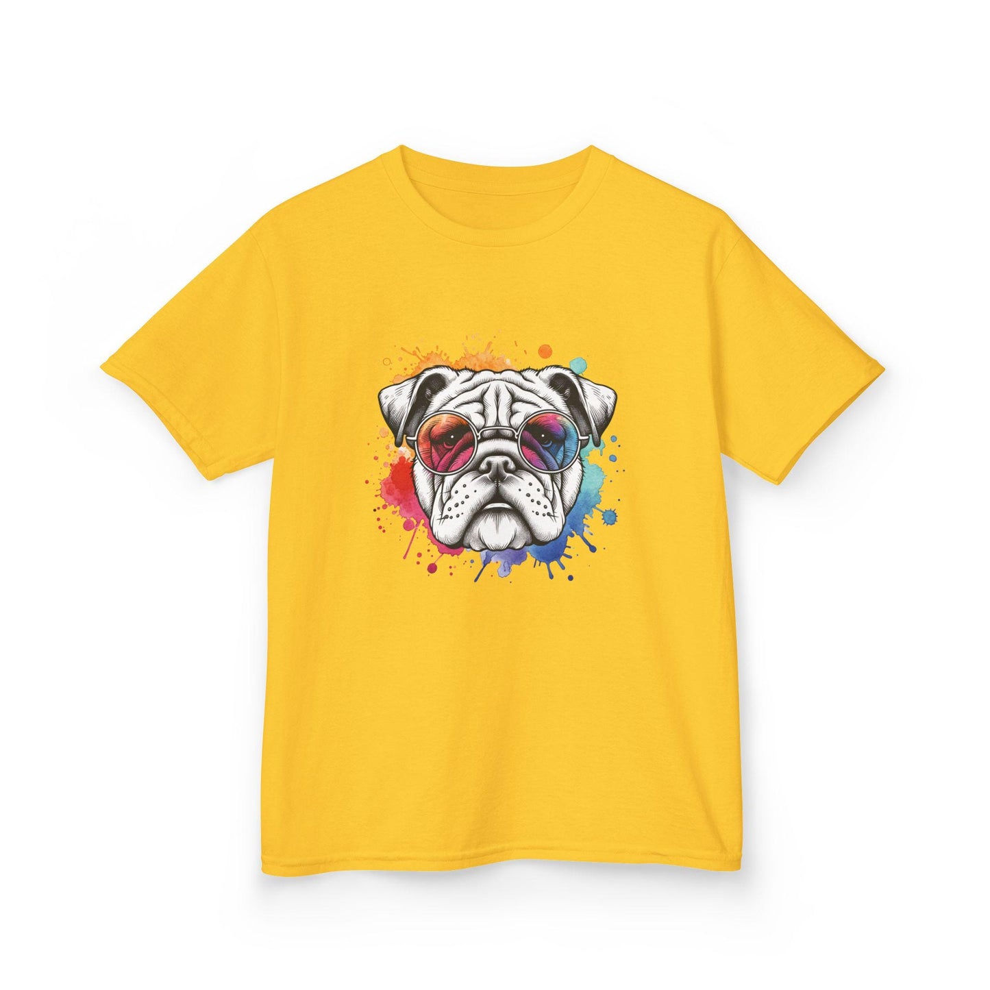 Comfort Colors Artistic Bulldog Illustrated T-Shirt, Kids Bulldug Graphic Tee, Fun Shirt for Children, Cool Summer Clothing, Gift For Kids