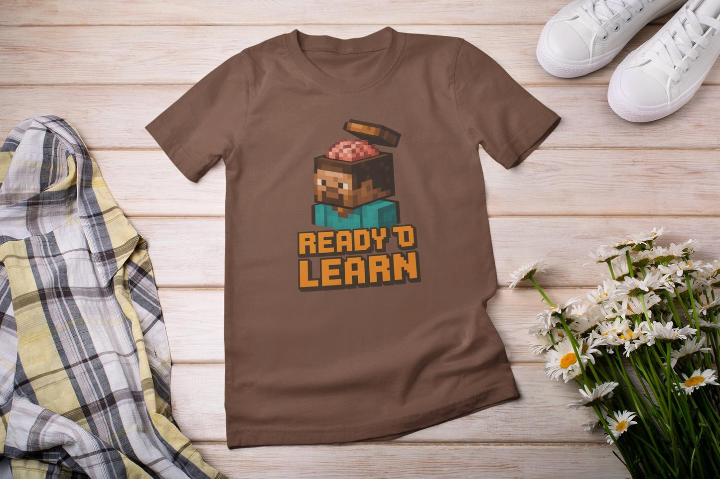 Youth Minecraft Inspired Tee - Ready to Learn, Gamer Shirt, Back To School Student Tee, First Day Of Back to School Shirts for Boys & Girls