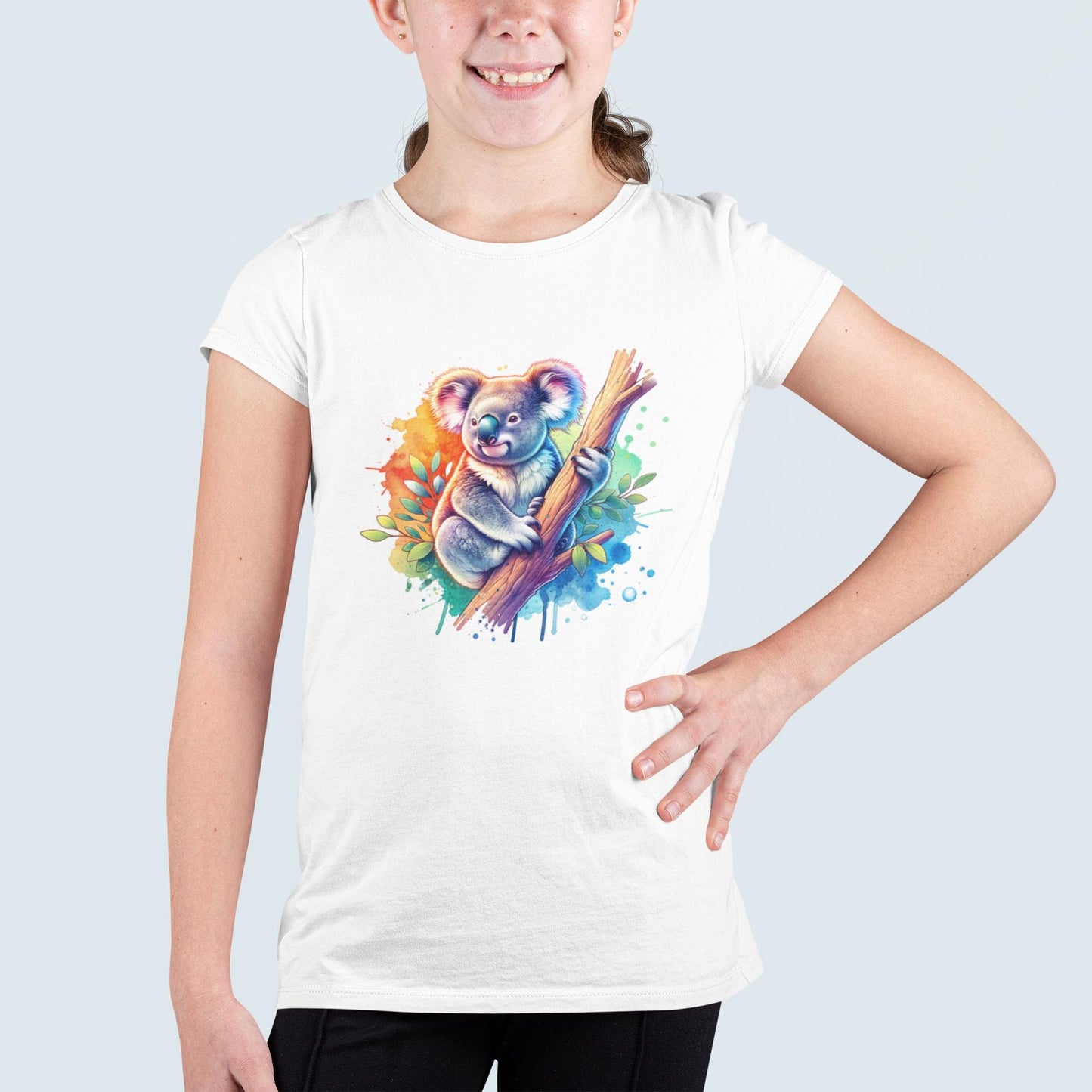 Children's Colorful Koala Tee, Fun Kids T-Shirt, Animal Tee, Gift for Nature Lovers, Birthday Present, Great Gift for Boys and Girls