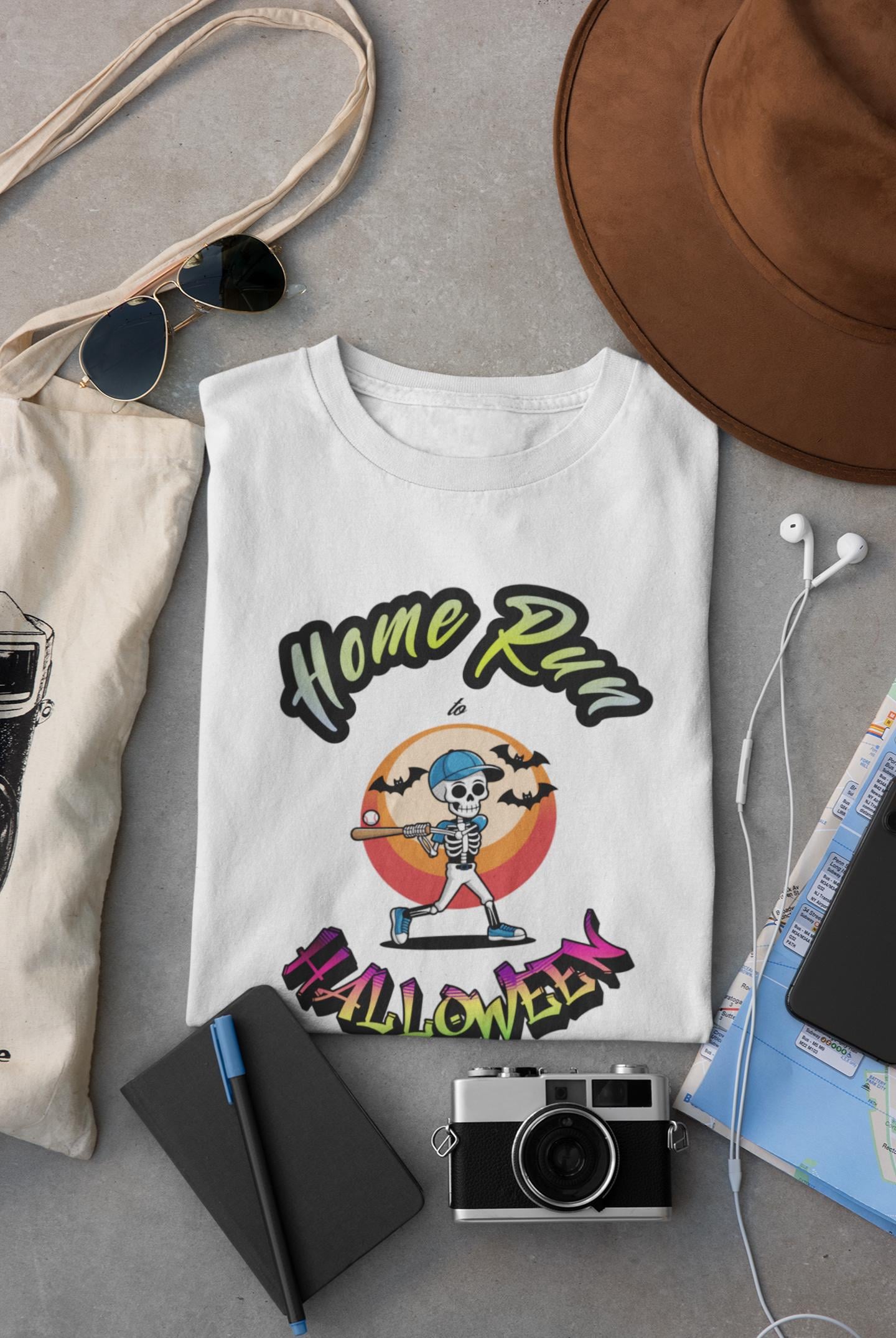 Summerween Baseball T-Shirt, Halloween Home Run Tee, Funny Monster Beach Party, Spooky Baseball Tee, Trendy Summer Tee, Halloween Baseball