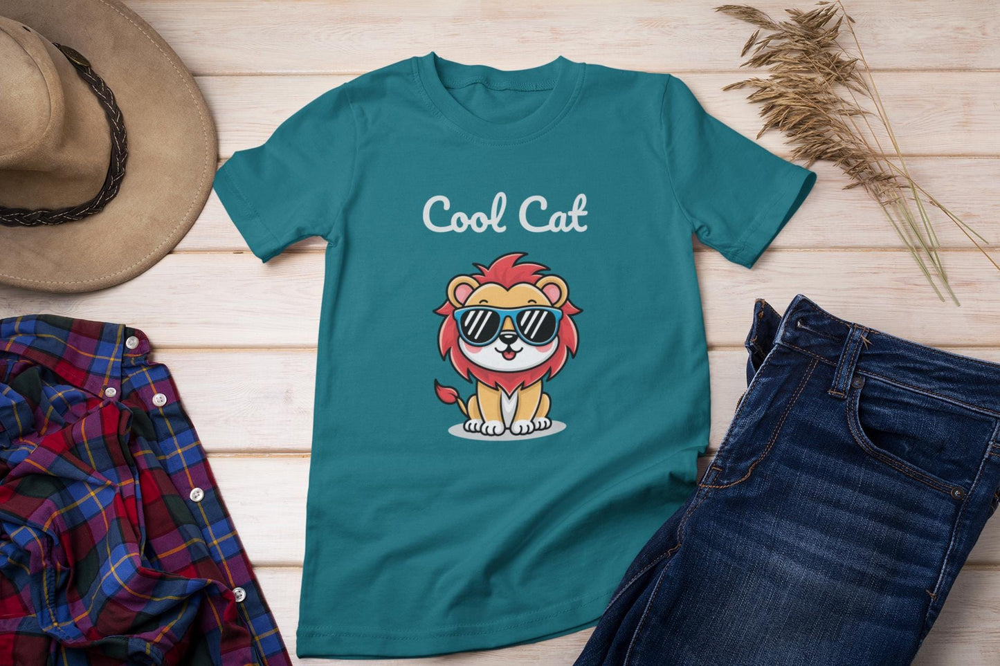 Cool Cat Kids Tee - Fun Animal Shirt, Gift for Children, Birthday Present, Cool Summer Wear, Cute Graphic Tee, Back to School Apparel