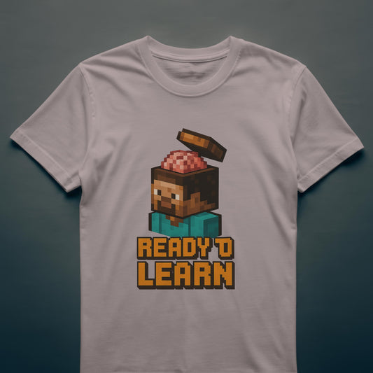 Youth Minecraft Inspired Tee - Ready to Learn, Gamer Shirt, Back To School Student Tee, First Day Of Back to School Shirts for Boys & Girls