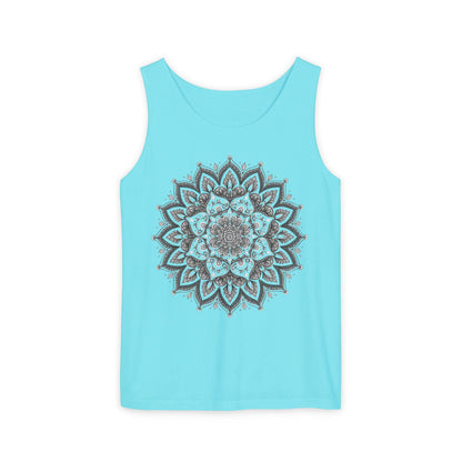 Mandala Graphic Tank Top, Meditation Spiritual Top, Neodiverse Astro Celestial Neo-Soul Top, Active Yoga Enthusiast Top, Hippie Minimalist,