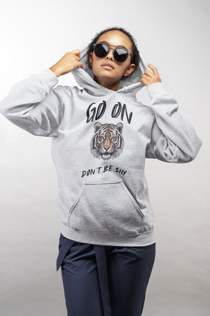 Love and Fun Tiger Hoodie Sweatshirt, Flirty Hoodie, Cozy Pullover, Gift for Him/Her, Birthday Present, Outdoors Summer Flirty Tee