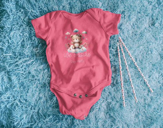 baby Onesie - "We Outside" Baby Suit, Newborn Gift, Toddler Outfit, Baby Shower Gift, Baby Clothes, Spring Wear, Bodysuits for Newborn