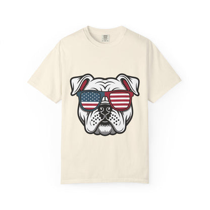 4th of July Pet Bulldog T-Shirt, Men and Women for July 4th, Summer, Independence Day, Red White Blue, Comfort Colors Back to School Apparel