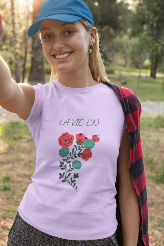 Floral Unisex Tee with Romantic Vibes, Perfect for Casual Spring Fall Summer Wear, Gifts, Valentine's Day, Plant Lovers, Everyday Style
