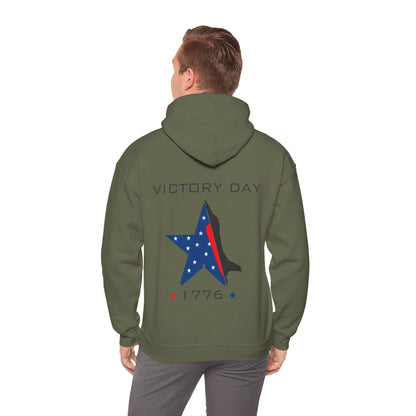 Victory Day Hoodie, Patriotic Sweatshirt, Comfy Casual Wear, Gift for Veterans, Independence Day Apparel, American Pride, Red White Blue