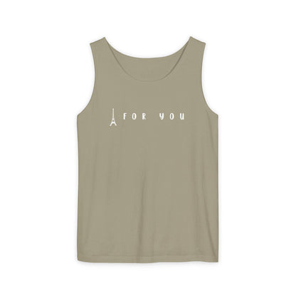 Eiffel in Love Tank Top, Playful Summer Beach Top, Flirty French Kiss Top, Paris Vacation Tank Top, Romantic Graphic Top for Her & Him