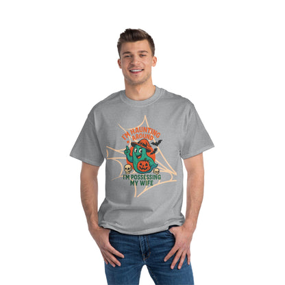 Spooky Humor T-Shirt, Halloween Tee, Ghost Graphic Shirt, Funny Couple Shirt, Haunting Apparel, Halloween Couple Cheating Meme T-Shirt