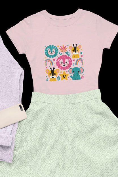 Colorful Animal Kids' Tee, Toddler T-Shirt, Cute Graphic Shirt, Fun Gift for Boys and Girls, Birthday Playtime Wear, Back to School Clothing