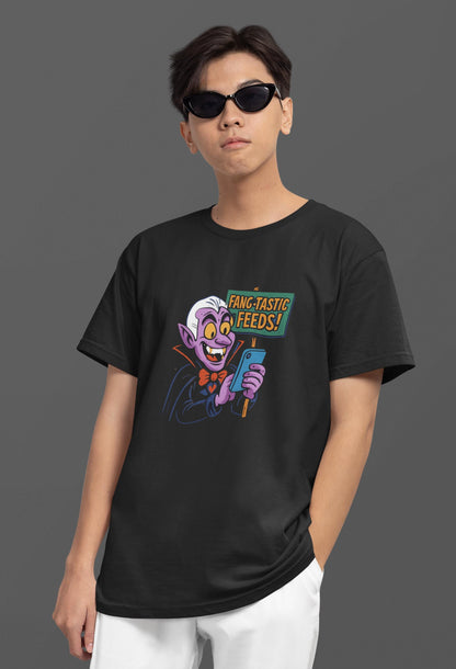 Fang-tastic Feeds Youth Tee, Halloween T-Shirt, Kids Graphic Tee, Cute Monster Shirt, Casual Wear Back to School Apparel for Boys & Girls