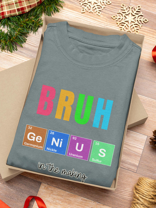 BRUH Genius Youth Tee - Fun Youth Science Inspired T-Shirt, Back to School, Back To School Teacher Student Shirt, First Day Of School Shirts