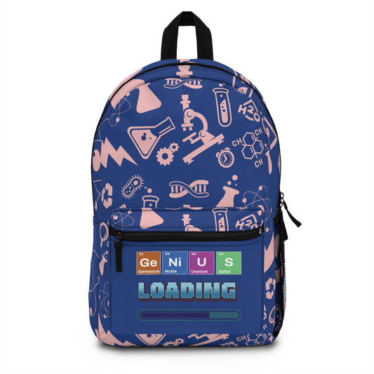 Genius Loading Backpack - Fun Science Bag for Students, Back to School Nerdy Bag, Science Lover Book Bag, STEM Student, Back to School Bag
