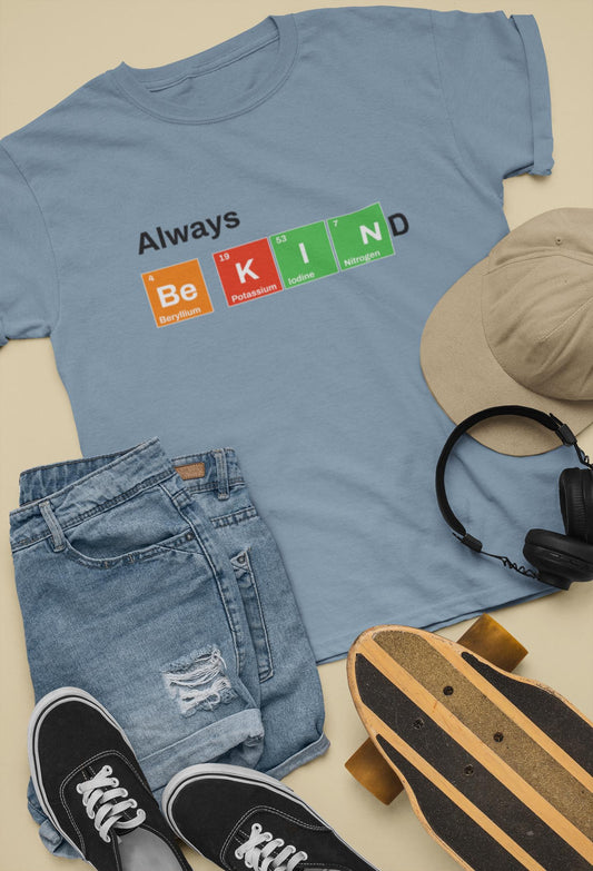 Always Be Kind Youth Short Sleeve Tee, Funny Science Shirt, Graphic Tee Gift for Students, Comfort Colors Casual Wear, Back to School Nerdy