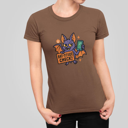 Funny Youth Tee with Batitude Check Design, Kids Halloween Shirt, Bat Shirt for Children, Cute Halloween Outfit, Gift for Halloween Party