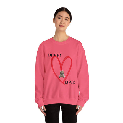Puppy Love Sweatshirt - Cozy Gift for Dog Lovers, Cute Animal Apparel, Perfect for Pet Owners, Valentine's Day, Everyday Comfort