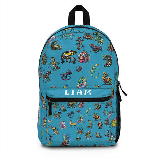 Animal Print Kids Backpack, Personalized School Bag for Elementary & Middle School Kids, Custom Name Bag for Gamer Enthusiast Back-to-School
