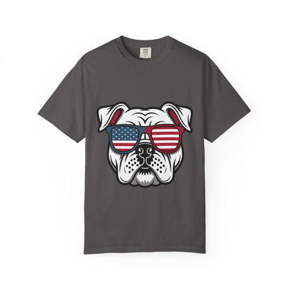 4th of July Pet Bulldog T-Shirt, Men and Women for July 4th, Summer, Independence Day, Red White Blue, Comfort Colors Back to School Apparel