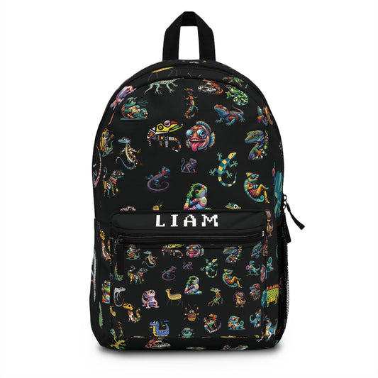 Animal Print Kids Backpack, Personalized School Bag for Elementary & Middle School Kids, Custom Name Bag for Gamer Enthusiast Back-to-School