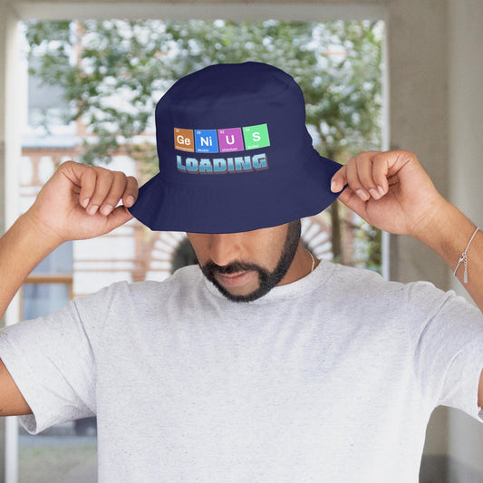 Genius Loading Bucket Hat, Fun Embroidered Hat, Bucket Hat for Hiking, Fun Outdoor Bucket Hat, Cool Teacher Students Bucket Hat Gifts