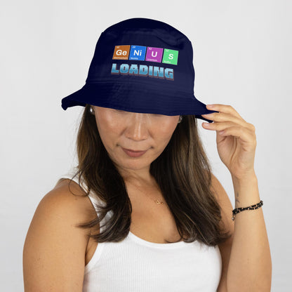 Genius Loading Bucket Hat, Fun Embroidered Hat, Bucket Hat for Hiking, Fun Outdoor Bucket Hat, Cool Teacher Students Bucket Hat Gifts