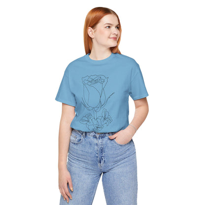 Elegant Floral Rose Tee, Minimalist T-Shirt, Gift for Her, Casual Wear, Spring Fashion, Birthday Gift, Nature Lover