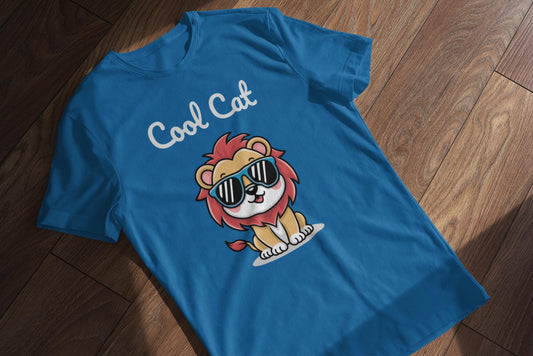 Cool Cat Kids Tee - Fun Animal Shirt, Gift for Children, Birthday Present, Cool Summer Wear, Cute Graphic Tee, Back to School Apparel