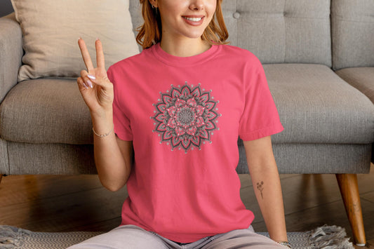 Mandala Graphic Tee, Meditation Spiritual Shirt, Neodiverse Astro Celestial Neo-Soul Tee, Boho Tee, Hippie Minimalist Gifts, Comfort Colors