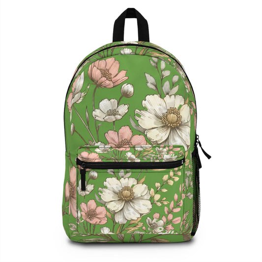 Boho Floral Backpack, Flower School Bag, Flower Print bag, Ideal for Elementary & Middle School Students, Back to School Supply for Students