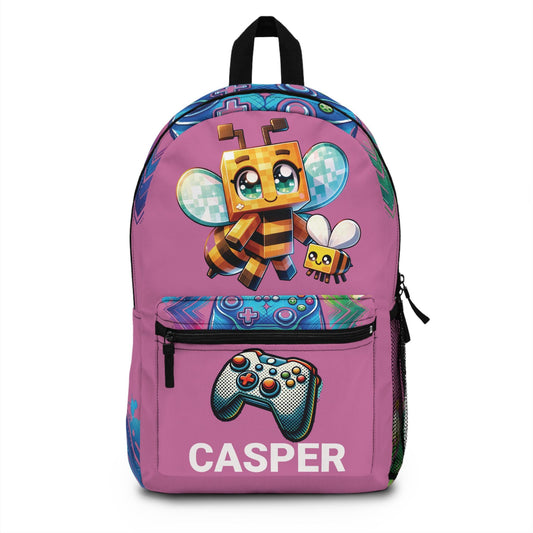 Personalized Name Gamer School Bookbag, Gaming Back to School Gear,  Game Characters School Bag for Boys & Girls, Gamer Back to School Bag