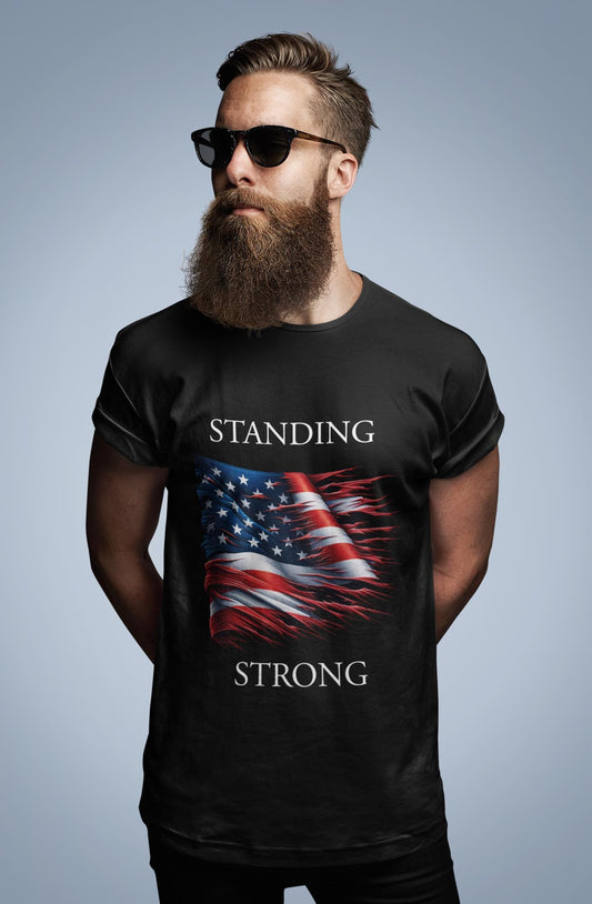 Patriotic Freedom T-Shirt | Short Sleeve Tee, American Flag Shirt, July 4th Apparel, Gift for Veterans, Stand Strong Tee, Red White Blue