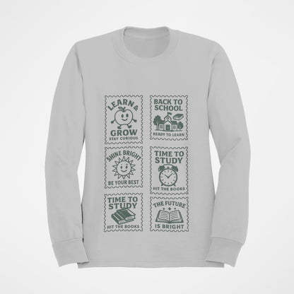 Youth Motivational Crewneck Sweatshirt, Back to School Gift, Study Motivation Apparel, Positive Quotes Sweatshirt, Comfortable Kids