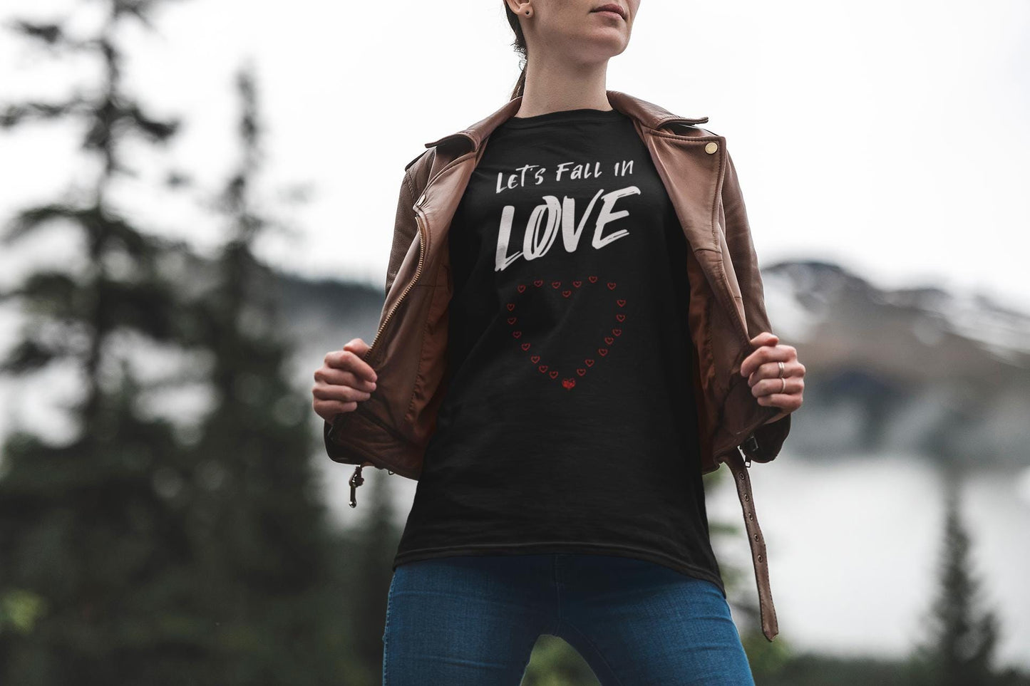 Romantic Love Tee - Let's Fall in Love - Unisex Jersey Short Sleeve T-Shirt, Valentine's Day Gift, Couple Apparel, Love Statement
