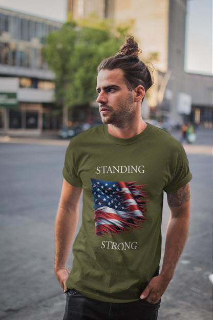 Patriotic Freedom T-Shirt | Short Sleeve Tee, American Flag Shirt, July 4th Apparel, Gift for Veterans, Stand Strong Tee, Red White Blue