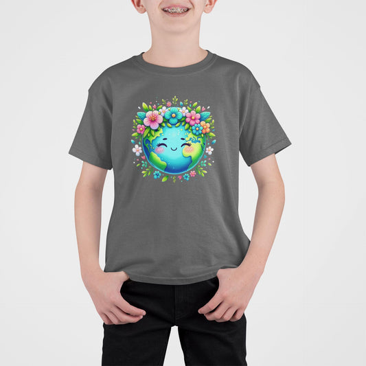 Kids Back to School T-Shirt, Floral Globe Graphic Tee, Fun Shirt for Children, Cool Back to School Clothing for Him and her, Gift For Kids