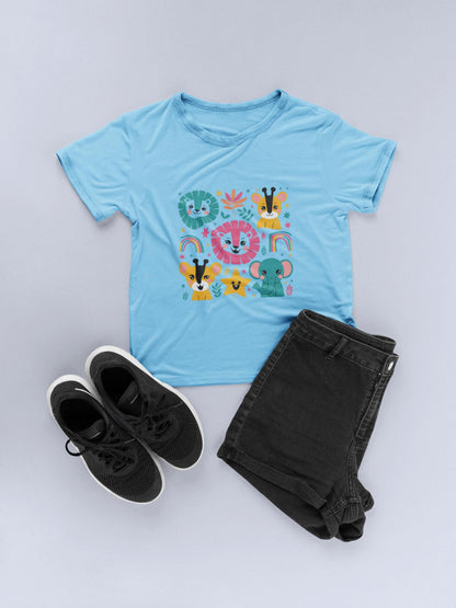 Colorful Animal Kids' Tee, Toddler T-Shirt, Cute Graphic Shirt, Fun Gift for Boys and Girls, Birthday Playtime Wear, Back to School Clothing