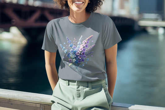 Boho Daisy Flower Tee Shirt, Casual Tee for Nature Lovers, Gift for Gardeners, Boho Tee Wildflower Shirt, Fun Outdoors Comfort Colors