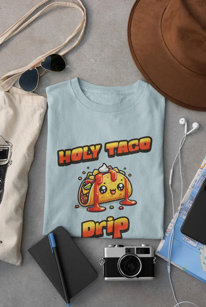Holy Taco Drip Party Unisex T-shirt, Funny Foodie Cinco De Mayo Tee, Taco Squad Shirt, Friends Gift, Taco Graphic Tee, Mexican Fiesta Shirt