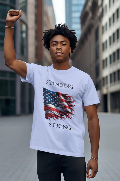 Patriotic Freedom T-Shirt | Short Sleeve Tee, American Flag Shirt, July 4th Apparel, Gift for Veterans, Stand Strong Tee, Red White Blue