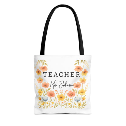Personalized Teacher Name Tote Bag - Perfect Gift for Educators, Back to School, Classroom Essential, Teacher Appreciation, Eco-Friendly Bag