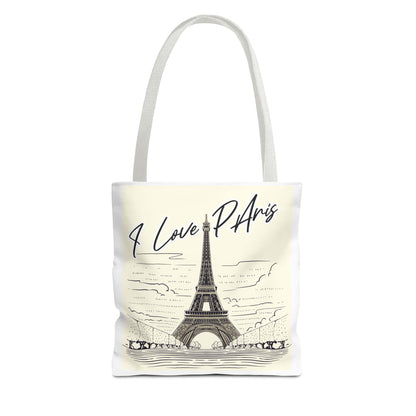 Parisian Love Tote Bag, AOP Shoulder Bag, Eco-friendly Canvas, Travel Accessory, Gift for Her, Day Out Essentials
