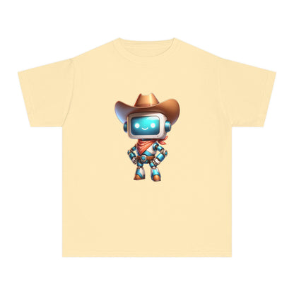Cowboy Robot Youth Tee, Fun Kids T-Shirt, Cute Graphic Tee, Birthday Gift, Casual Wear, Summer Outfit, Screen Print Design, Back to School
