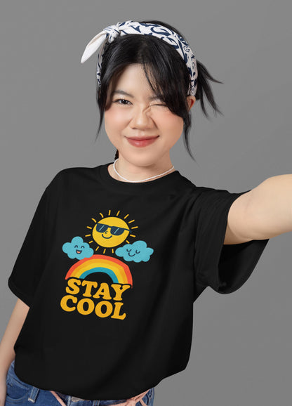 Kids Summer Tee, Stay Cool Graphic Shirt, Fun Kids Apparel, Sunny Day Outfit, Rainbow T-Shirt, Cool Kid's Clothes, Back to School Apparel
