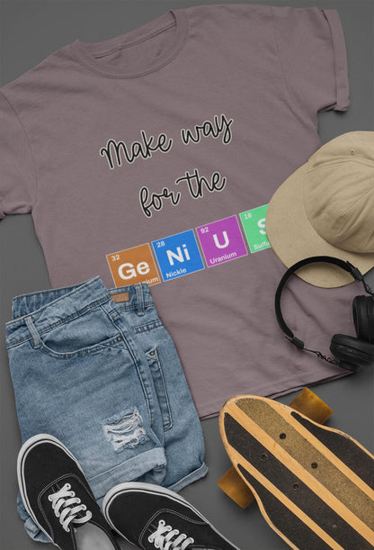 Make Way for the Genius Youth T-Shirt, Fun Youth Science Inspired T-Shirt, Back To School Teacher Student Shirt, First Day Of School Shirts