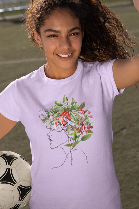 Floral Silhouette Tee, Bohemian Style Shirt, Nature Lover Gift, Spring Fashion, Casual Spring Summer Fall Wear, Eco-Friendly T-Shirt